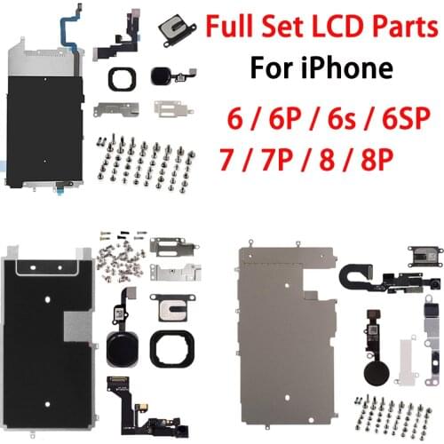 For iphone 6 6p 6s 6sp 7 7p 8 8 PLUS Full Set Repair Parts LCD Display Repair Parts Front Camera Ear Speaker Plate home button