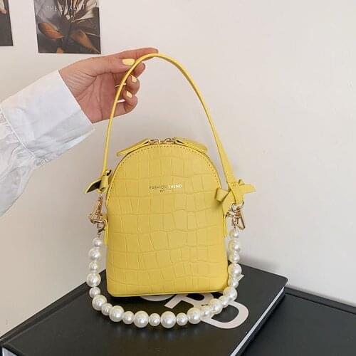 High Quality Shell Messenger Bag Womens Soft Leather Shoulder Bags Fashion Pearl Leather Tote Luxury Designer Female Bag Purse