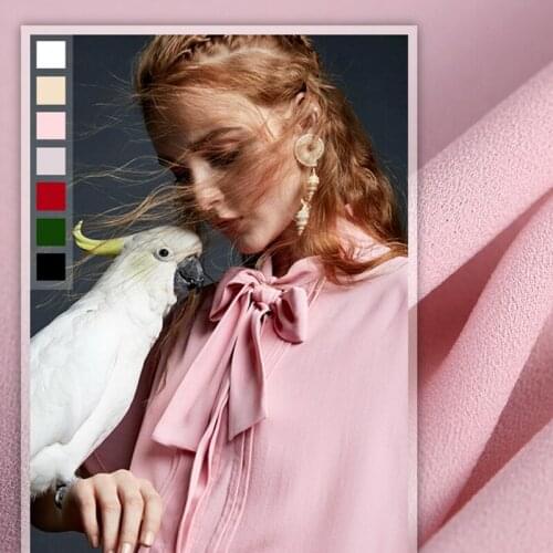 155CM Wide 140G/M Weight Pink White Gray Black Solid Color Triacetate Polyester Fabric for Autumn Spring Dress Coat Jacket E739