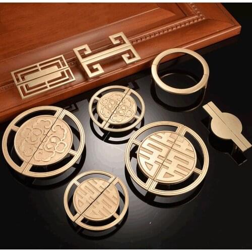 2pcs/pair Chinese style Retro Door Knob Cabinet Handles Door Handle Modern Simple Drawer Cabinet Luxury Furniture Hardware