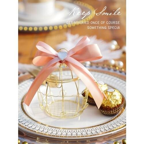 20Pcs Creative Candy Box Love Drill Birdcage Metal Gift Bags Wedding Favor Baby Shower Packaging Chocolate Party Supplies