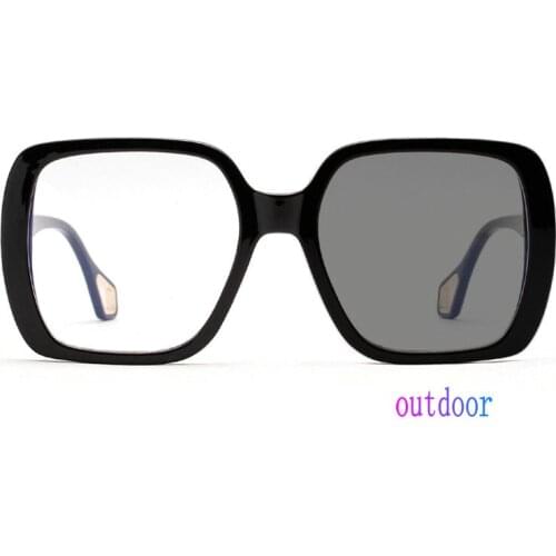 2020 New Oversized Female Photochromism Prescription Glasses Chameleon Myopia Glasses With Degree -1.0 -1.25 -1.5 To -4.0 FML