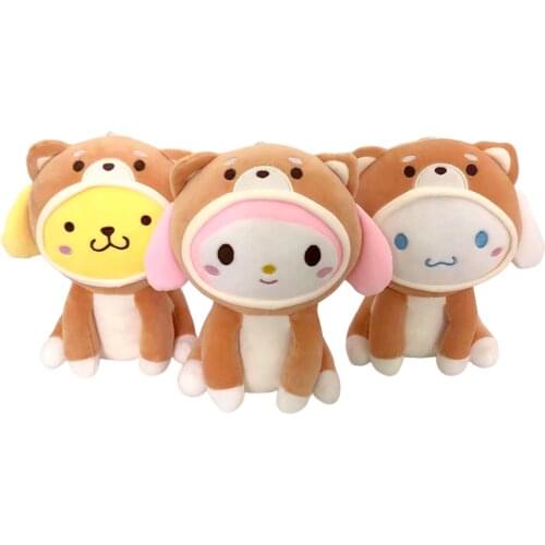 2021. 3 Styles 20Cm Cartoon Kawali Cinnamoroll My Melody Purin Dog Soft Kawali Plush Doll Anime Figures Girls Gift Kids Toys