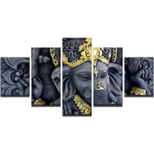5 pcs,Full Square 5D DIY Diamond Painting Ganesh Statue Full diamond Embroidery Cross Stitch Rhinestones Y2593