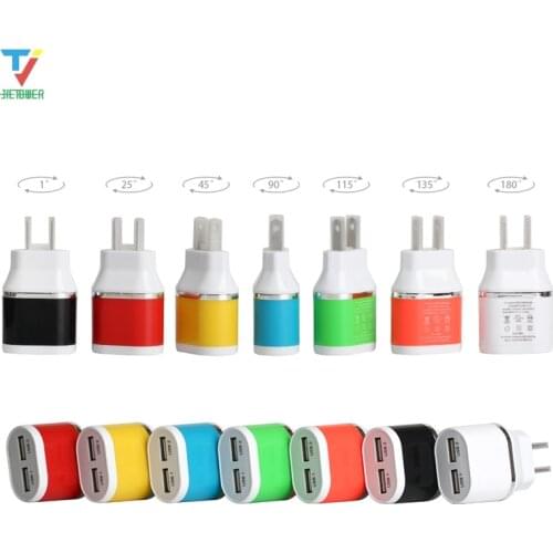 500pcs/lot New Pinky Candy Color 2USB Mobile Phone Charger 1A 2A Adapter IC Smart Phone Travel Charge wholesale cheap