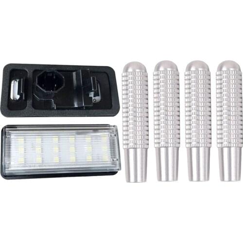 6 Pcs Car Accessories: 2 Pcs Car License Plate Light License Plate Light & 4 Pcs Car Door Lock Pin Knob Button Cover