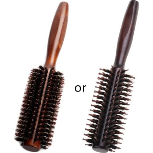 6 Types Straight Twill Hair Comb Natural Boar Bristle Rolling Brush Round Barrel Blowing Curling DIY Hairdressing Styling Tool
