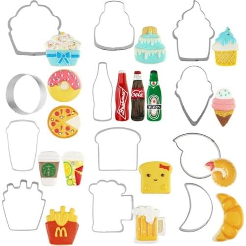 9pcs Ice Cream Cupcake Sweets Cookie Cutter Set Stainless Steel Cutters Mold DIY