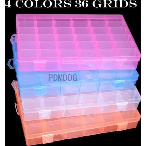 4 colors 36 grids Diamond Painting Tool Accessories Storage Box Bead Container Diamond Embroidery Stone Mosaic Convenience Box