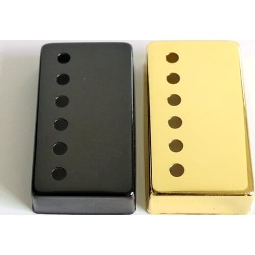 Free Shipping 2pcs Brass material black humbucker lp guitar pickup covers in gold color for 6 string pickup parts