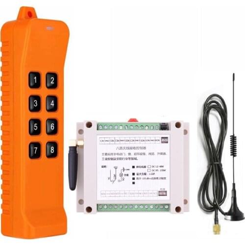 Smart Home AC 110V 220V 250V 8CH Wireless Remote Control Switch With 1000M Long Distance Industrial Controller 868M Transmitter