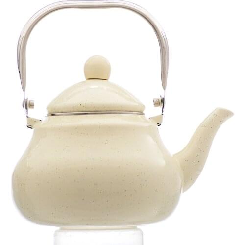 1.5-2.5L coffee kettle Stainless Steel Handle Milky white star point Water Kettle Portable Enamel Tea Pot For Induction Cooker