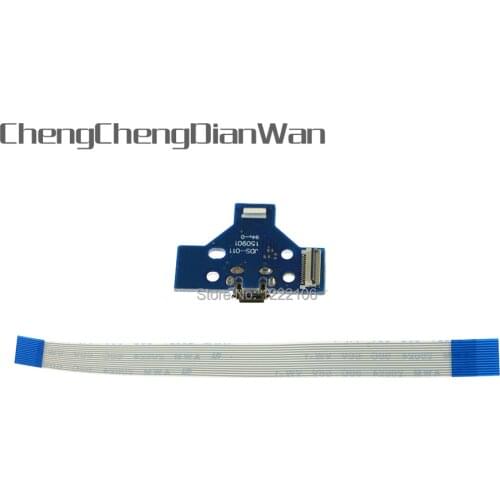 ChengChengDianWan 2pcs=1sets 14pin Charging Board with Ribbon Cable For PS4 controller with board jds-001 charge port socket