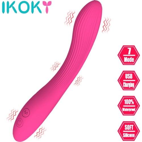 IKOKY Clitoris Stimulator Magic Wand Sex Toys for Women Lesbian Female Masturbator Flexible Silicone 7 Modes Ripples Vibrator