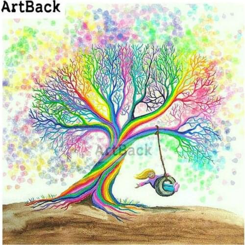 ArtBack 5d diy diamond painting cartoon mermaid 3D full square round drill rhinestone diamond embroidery mosaic sticker