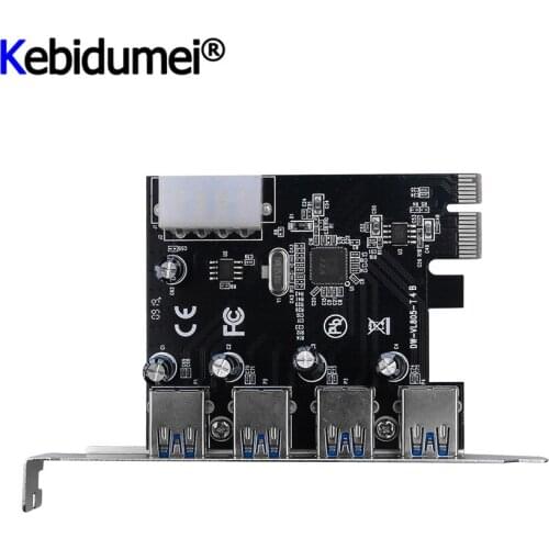 Kebidumei 4-port USB 3.0 PCI-e Expansion Card PCI express PCIe USB 3.0 hub adapter 4-port USB 3 0 PCI e PCIe express 1x