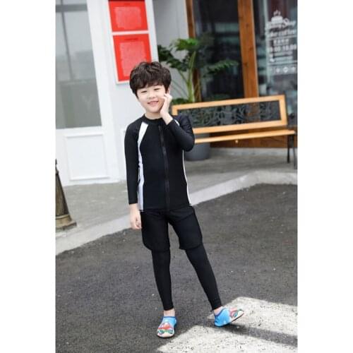 Girls Boys Long Sleeve Rash Guard 3 Piece Swimsuit Set UPF 50+ Sun Protection with Zipper Dive Skins Surf Swim Run Jog Suit Kids
