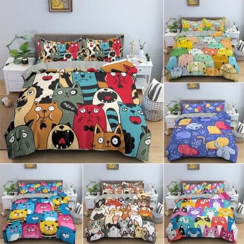 3D Cartoon Animals Pattern Duvet Cover Set Cozy Bedding Set Quilt Cover King Twin Size Bedclothes With Pillowcase Home Decor