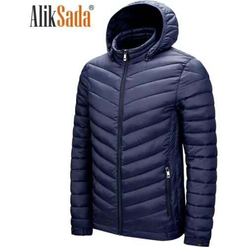 Aliksada Brand Winter Warm Waterproof Jacket Men 2021 New Autumn Thick Hooded Parkas Mens Fashion Casual Slim Jacket Coat Men
