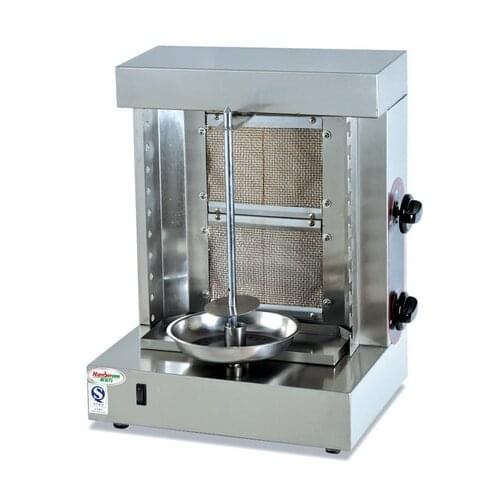 Mini Gas Rotary Bbq Shawarma Machine Stainless Gas Vertical Rotisserie Broiler Two Burners Kebab Machine