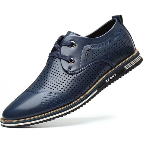 Fashion New Mens Casual Shoes Handmade Vintage Men Shoes Luxury Brand Male Shoes Leather Mens Casual Breathable Shoes H431