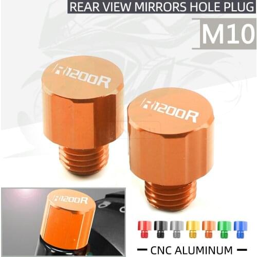 Motorcycle M10*1.25 CNC Aluminum Rear View Mirrors Hole Plug Screws Cap Universal For BMW R1200R R 1200 R 2008-2013 2014-2018
