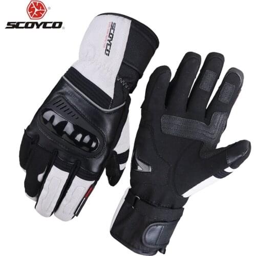 SCOYCO Motorcycle Glove New Winter Waterproof Warm Gloves Windproof black Racing Protector Moto Guante M82