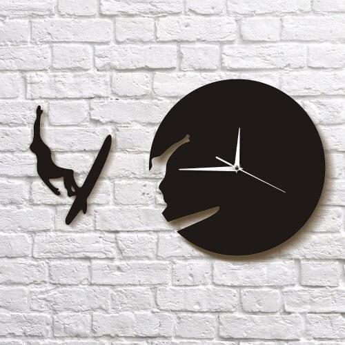 1Piece Surfing 3D Wall Clock Modern Design Summer Time Clock Personality Surf Wall Art Decor Unique Gift For Surfing Lover