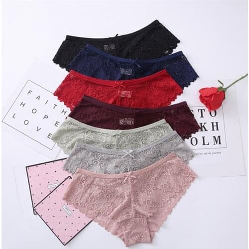 Gentle Non-marking Girls Briefs Sexy LaceComfortable Breathable Low-waist Female Underwear Light Luxury Romance Seamless Panties