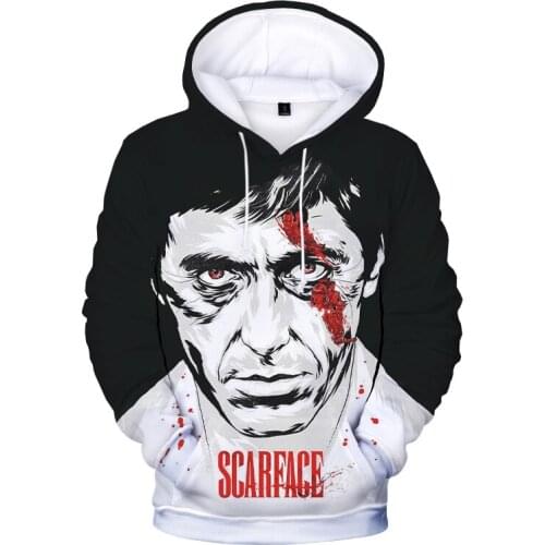 2021 New Movie Scarface 3D Print Hoodie Sweatshirts Tony Montana Print Harajuku Streetwear Hoodies Men Women Fashion Pullover