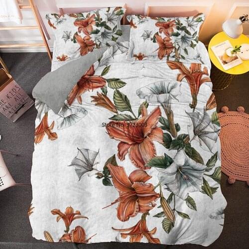 New Flowers and Plants Digital Printing Home Textiles 3D Bedroom Art Decoration Bedding Set Down Bed Cover Pillowcase