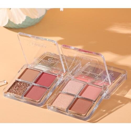 New Arrival 4 Colors Matte Eyeshadow Mini Portable Pearlescent Waterproof Eyeshadow Palette TSLM2