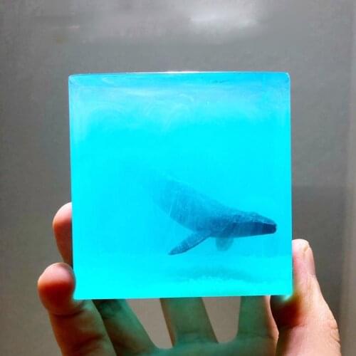 NEW ARRIVE Resin Marine Grey Whale Ocean Freezing Crystal Decoration Creative Gift