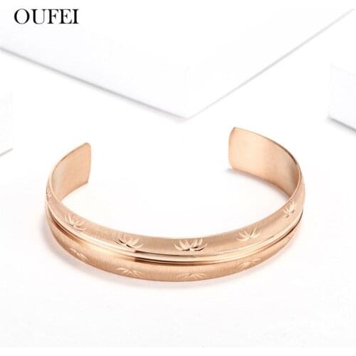 OUFEI Rose Gold Charms Cuff Bracelets Bangles For Women Stainless Steel Jewelry Woman Vogue 2019 Jewelry Accessories