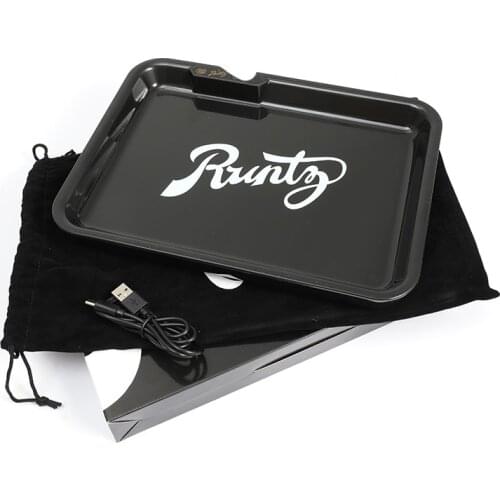 Led Lamp Glitter Smoking Tray Portable Square LED Tobacco Rolling Trays with Handbag Weed Trays Accesories Cute Girly Ash Tray