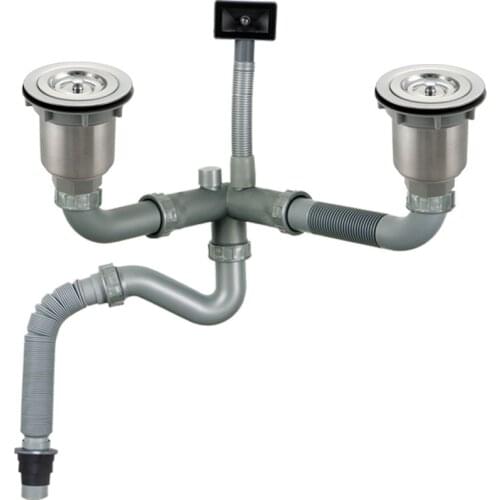 MTTUZK Kitchen Sink Drainer Kitchen drain pipe Wash basin drain Double sink drain With Drain pipe Anti-backwater design