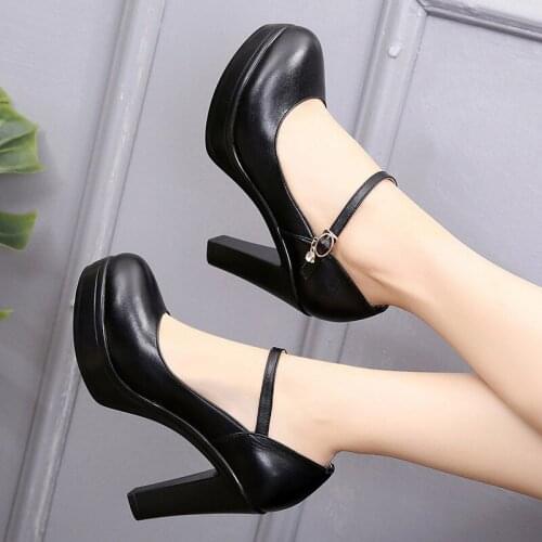 2019 spring model cheongsam t stage catwalk white waterproof platform high heel thick with round head single shoes large size