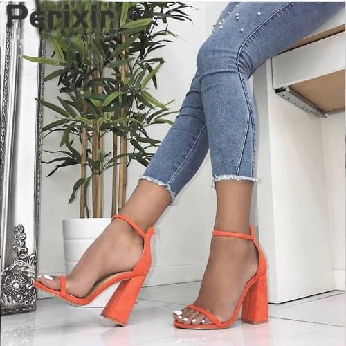 OIAH Women Pumps Fashion Heels Sandals For Women Summer Shoes Wedding Heels Women Buckle Strap High Heels Size 36-41