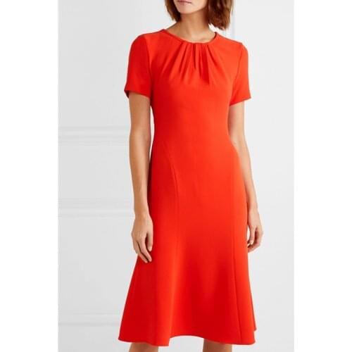 Unique Pleat Collar Women Chiffon Dresses 2019 Summer New Style Simple Fashion Temperament Slim Dress Bow Hollow Backless Dress
