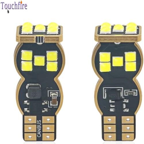 100pcs P21W 1156 Car LED Bulbs 15SMD 3030LED T15 Reverse Light 1157 BAY15D Brake Lights DC12-24V With Lens Signal LIghts White