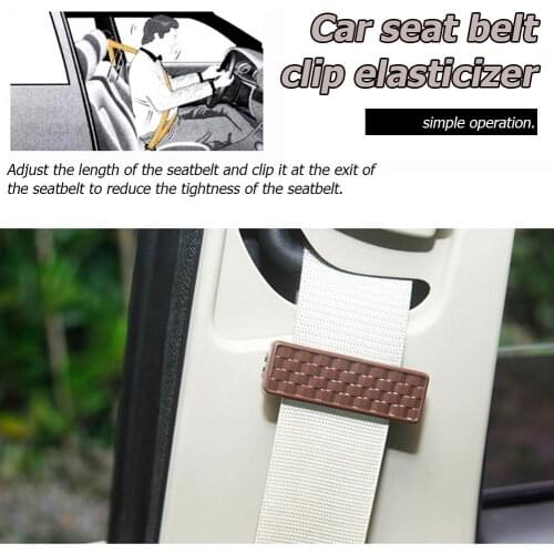 2pcs ABS Car Seat Belt Clips Buckles Shoulder Tension Adjuster Strap Clamps Equipped with Buttons to Adjust Tightness