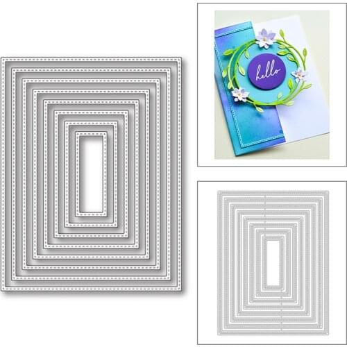 2020 New Rectangle Nesting Layered Metal Cutting Dies For DIY Cut Paper Craft Making Edge Embossing Background Card Scrapbooking