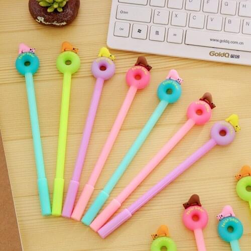 36pcs Korea creative gel pen cute jelly color polar bear student stationery carbon black signature pen wholesale