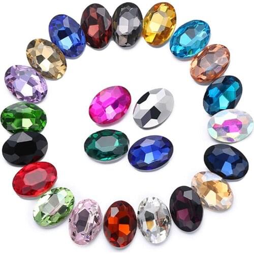 Promotion Clear Crystal Oval Shape 30pcs Nail Art Rhnestones Pointback Crystals Strass Stones Glue On Rhinestones for Clothes