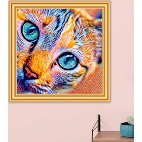 5D DIY Diamond Painting Animal Cat Round Drill Diamond Embroidery Mosaic Art Picture of Rhinestones Home Decor алмазная вышивка