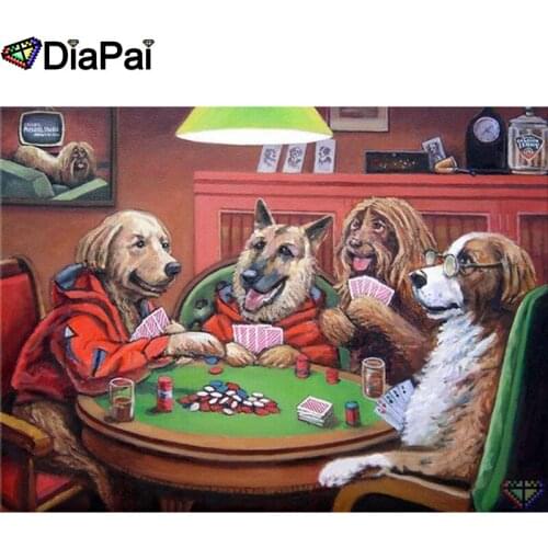 DIAPAI 5D DIY Diamond Painting 100% Full Square/Round Drill "Animal dog" Diamond Embroidery Cross Stitch 3D Decor A22341