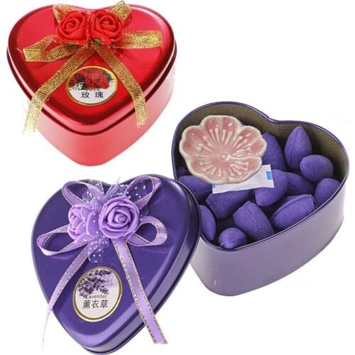 Floral Fragrance Backflow Incense Gift Boxed Rose Lavender Fragrance Cone Incense Home Deodorant Aroma Space Incense