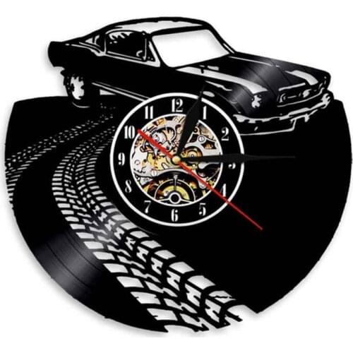 Car Race Laser Cut Longplay Wall Clock Auto Racing Car Competition Vinyl Album Record Clock Modern Artwork Speed Racers' Gift