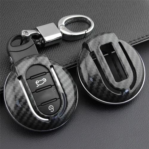 Carbon Fiber Car Key Case Cover Fob Bag Holder ABS Hard Shell Cover Parts For F55 Mini Hatch 3/5-door Mini F57 F60 F54 Series