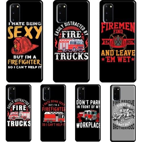 Fire Truck Firefighter Case For Samsung Galaxy S21 Ultra S20 FE Note 20 Ultra Note 9 10 S8 S9 S10 Plus S10e Cover